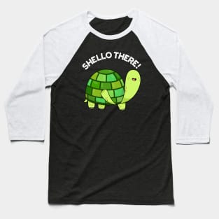 Shello There Cute Tortoise Greeting Pun Baseball T-Shirt